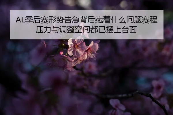AL季后赛形势告急背后藏着什么问题赛程压力与调整空间都已摆上台面